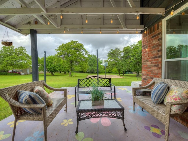 6401 Saddleback Dr, Oklahoma City, OK 73150 - view of patio with outdoor lounge area