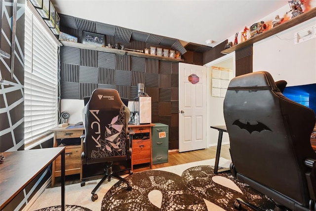 office area featuring wood finished floors