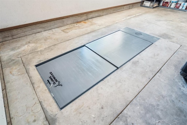view of storm shelter