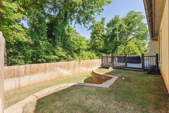 view of yard featuring a deck