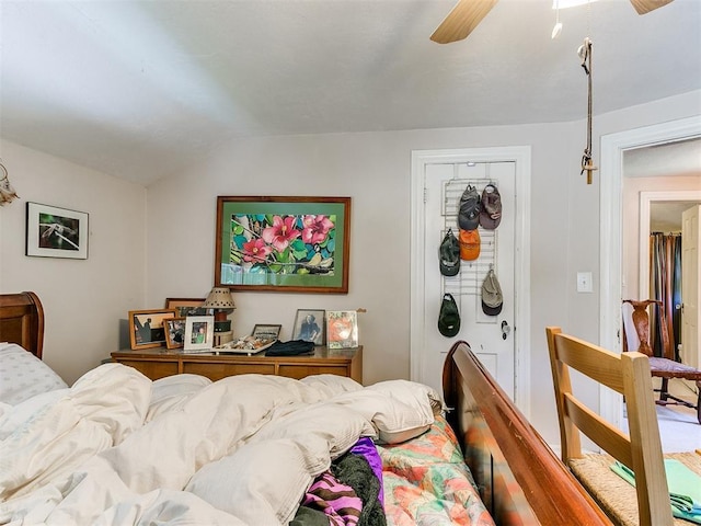 2321 Cashion Pl, Oklahoma City, OK 73112 - bedroom featuring lofted ceiling and ceiling fan