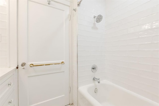 full bath featuring shower / bath combination and vanity