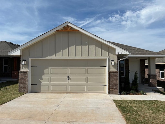2933 NW 196th Pl, Edmond, OK 73012 - ranch-style home with a garage, concrete driveway, and board and batten siding
