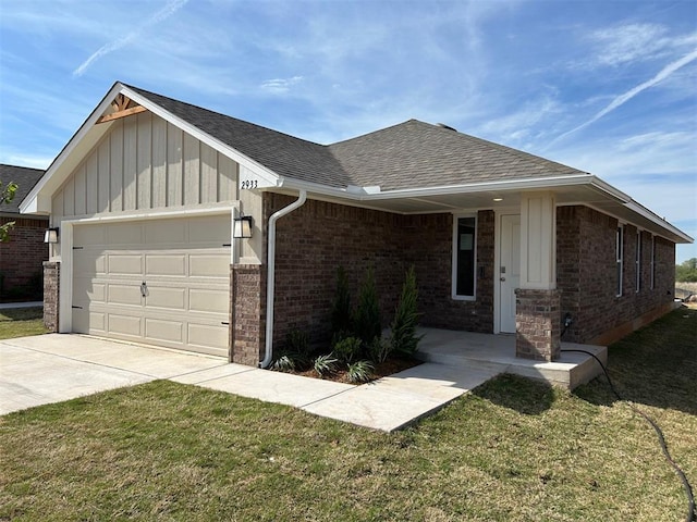 2933 NW 196th Pl, Edmond, OK 73012 - single story home featuring board and batten siding, an attached garage, concrete driveway, and roof with shingles