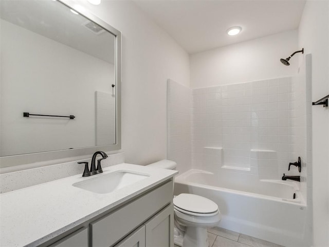 959 SE 16th Ter, Newcastle, OK 73065 - full bath with toilet, vanity, tile patterned floors, and shower / tub combination