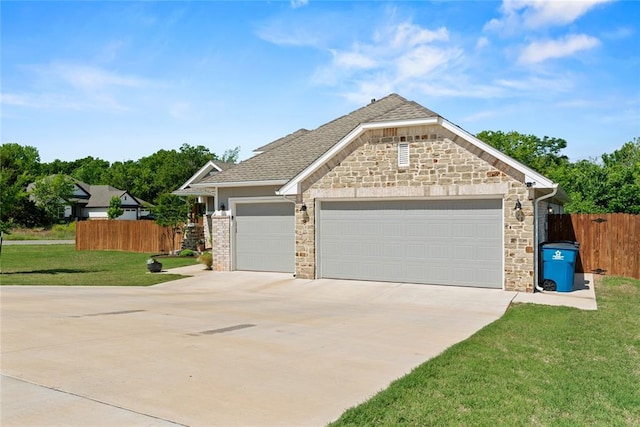 2803 Redwood Ct, Newcastle, OK 73065 - view of front of property featuring stone siding, concrete driveway, an attached garage, and a shingled roof