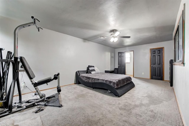 1312 SW 25th St, Moore, OK 73170 - carpeted bedroom featuring baseboards and a ceiling fan