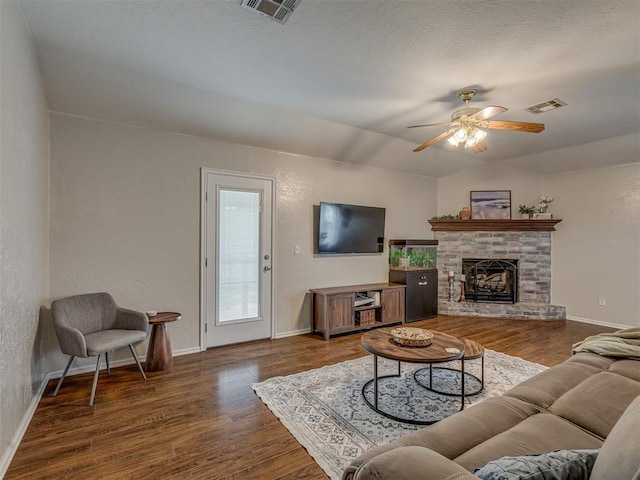 2009 Astoria Dr, Moore, OK 73160 - living area with baseboards, wood finished floors, and a textured wall