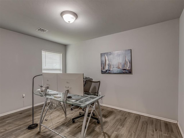 9120 SW 46th St, Oklahoma City, OK 73179 - office area with wood finished floors and baseboards