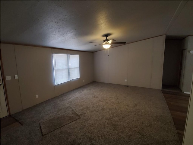 16110 Kings Rd, Shawnee, OK 74801 - carpeted empty room with a ceiling fan and a textured ceiling