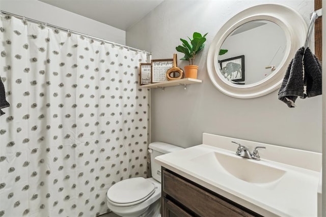 3432 Piney River Dr, Yukon, OK 73099 - full bath featuring toilet, vanity, and a shower with shower curtain