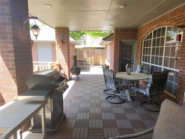 11301 Brockton Pl, Oklahoma City, OK 73162 - view of patio with fence and grilling area