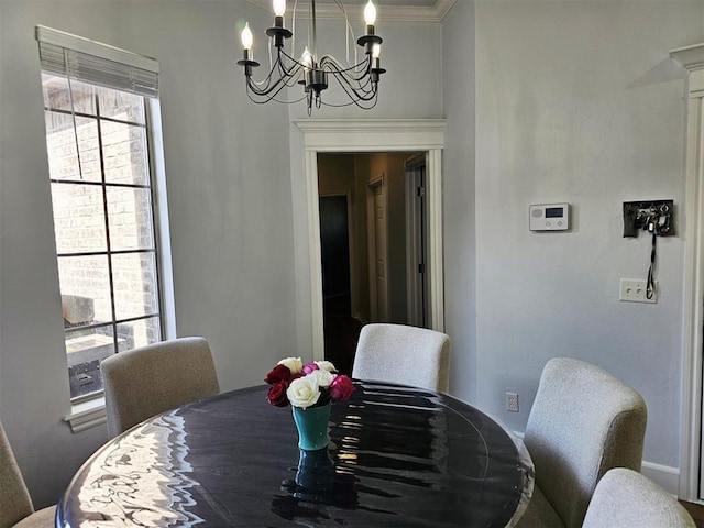 12401 SW 7th St, Yukon, OK 73099 - dining room with a chandelier