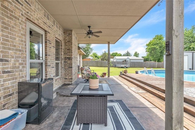 8701 Long Spur Trl, Edmond, OK 73034 - view of patio / terrace with ceiling fan