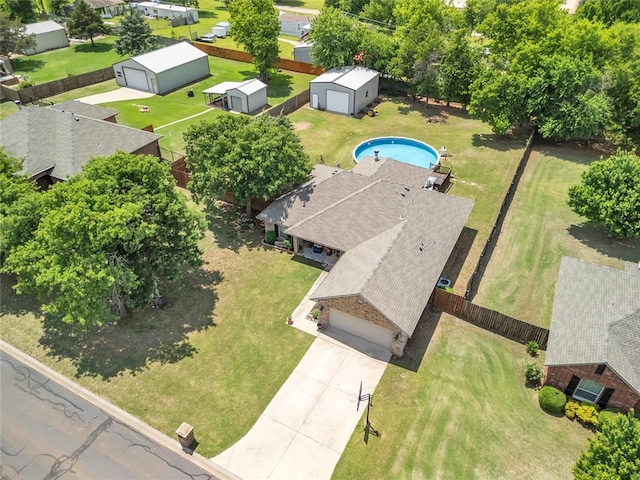8701 Long Spur Trl, Edmond, OK 73034 - drone / aerial view of a pool area