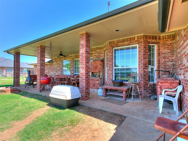 9315 Fendrych Dr, Oklahoma City, OK 73165 - view of patio with ceiling fan