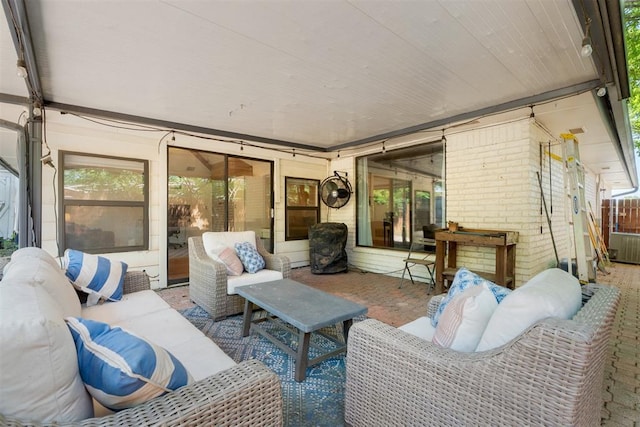 view of patio / terrace featuring an outdoor living space
