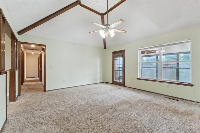 1104 Cedar Hill Pl, Oklahoma City, OK 73110 - spare room featuring carpet, ceiling fan, baseboards, and a textured ceiling