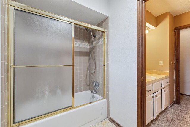 1104 Cedar Hill Pl, Oklahoma City, OK 73110 - full bath featuring shower / bath combination with glass door, vanity, and baseboards