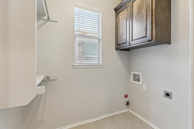 8345 NW 137th St, Oklahoma City, OK 73142 - laundry room featuring electric dryer hookup, cabinet space, plenty of natural light, and washer hookup