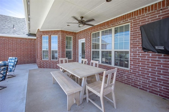 271 Taylam Rd, Goldsby, OK 73093 - view of patio featuring a ceiling fan and outdoor dining area