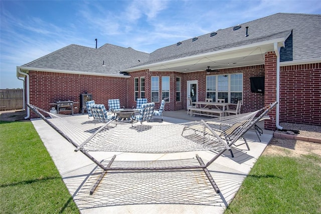 271 Taylam Rd, Goldsby, OK 73093 - view of patio / terrace featuring an outdoor fire pit