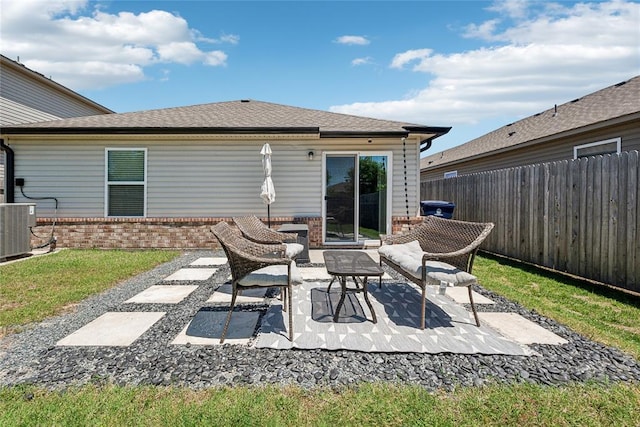 1837 Easton Ln, Oklahoma City, OK 73127 - view of patio featuring fence and central AC