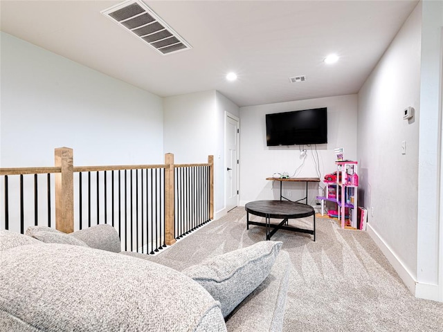 1614 S 1st Ave, Stroud, OK 74079 - carpeted living room with baseboards and recessed lighting