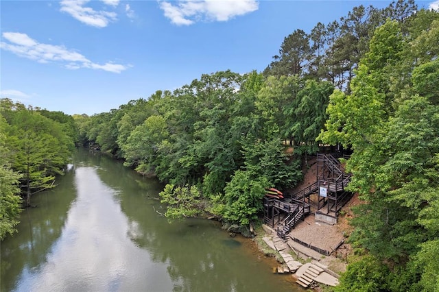 962 Red Fox Rd, Broken Bow, OK 74728 - water view featuring stairs