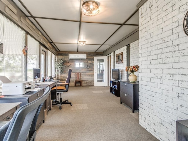 13776 E Stella Rd, Newalla, OK 74857 - home office with carpet flooring and an AC wall unit