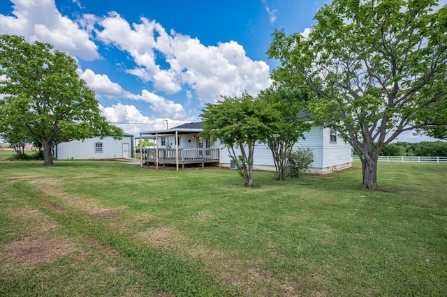 15001 Garr Pl, Oklahoma City, OK 73165 - view of yard with a wooden deck