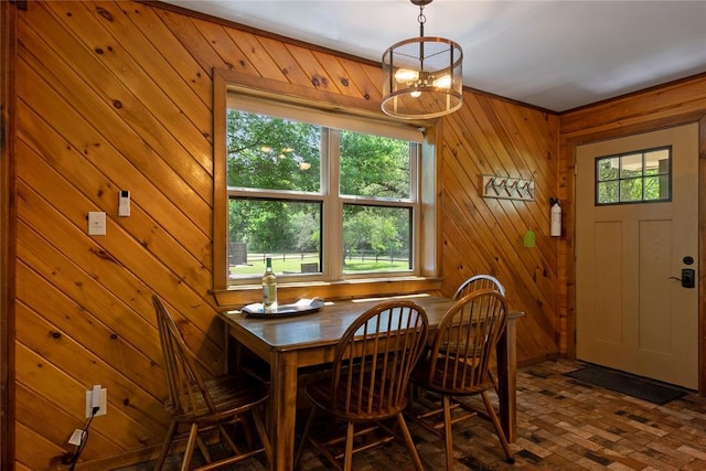 868 Red Fox Rd, Broken Bow, OK 74728 - dining room with wooden walls