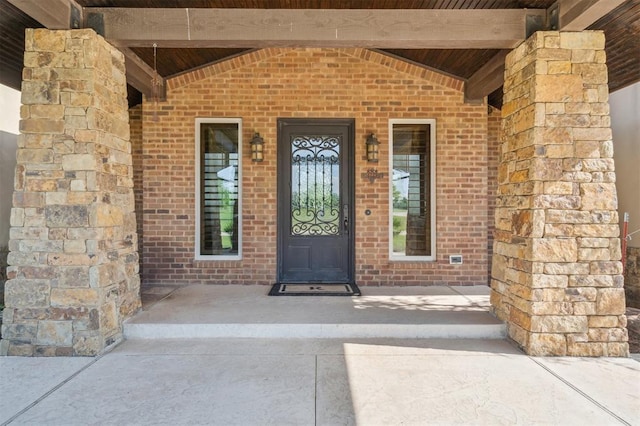 13600 W Britton Rd, Yukon, OK 73099 - entrance to property with brick siding and covered porch