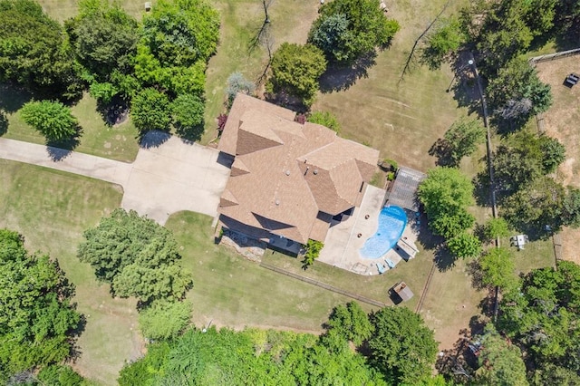 20180 Elm St, Harrah, OK 73045 - view from above of property with a pool area