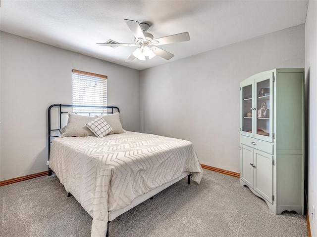349412 E 840th Rd, Stroud, OK 74079 - bedroom featuring light carpet, baseboards, and ceiling fan