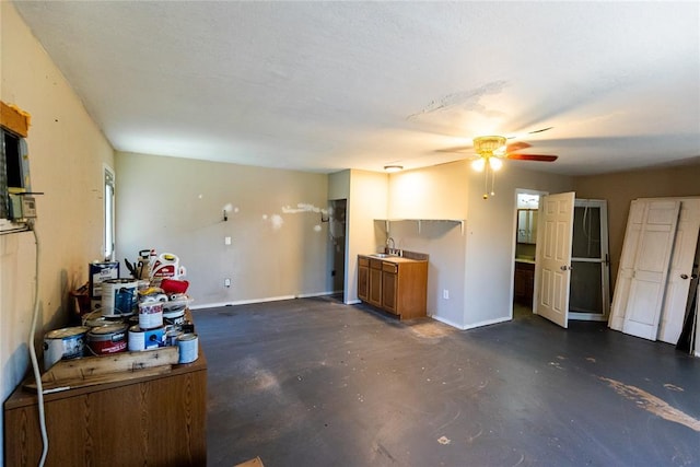 4620 SE 139th St, Oklahoma City, OK 73165 - garage with ceiling fan and baseboards