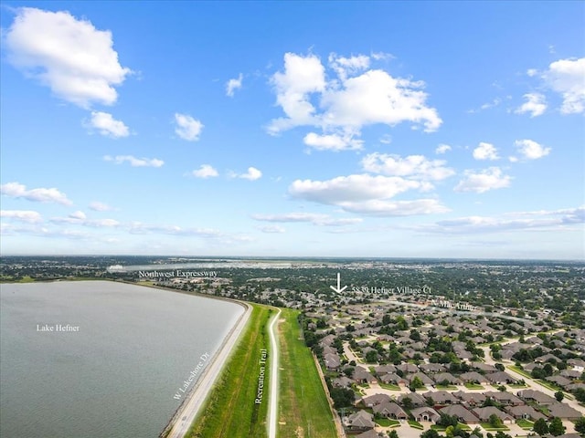 5839 Hefner Village Ct, Oklahoma City, OK 73162 - aerial view of residential area with a large body of water