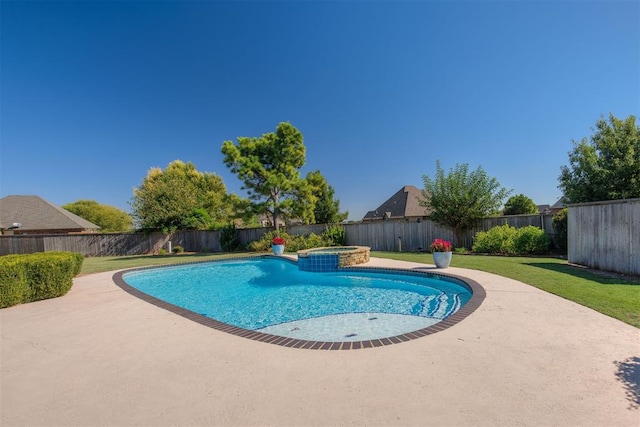239 Brandon Cir, Goldsby, OK 73093 - view of pool with a patio area and a pool with connected hot tub