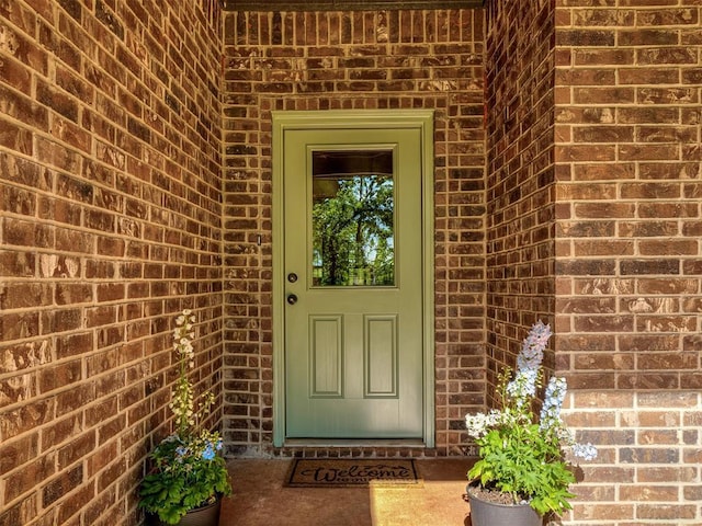 940437 S 3310th Rd, Wellston, OK 74881 - doorway to property featuring brick siding