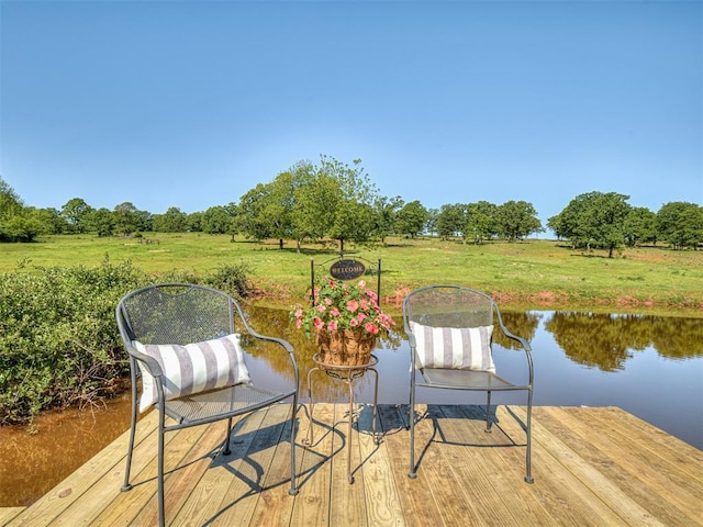 940437 S 3310th Rd, Wellston, OK 74881 - dock featuring a yard and a water view