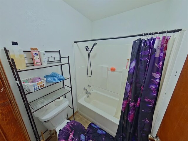 2317 County Road 1268, Blanchard, OK 73010 - bathroom with toilet and shower / bathtub combination with curtain