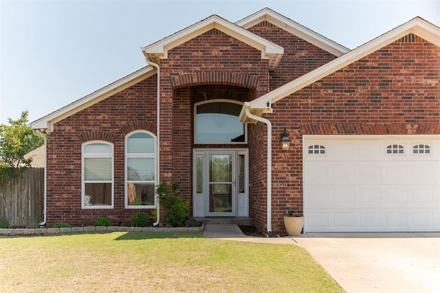 321 Madison Place Dr, Moore, OK 73160 - view of front of house with brick siding, concrete driveway, and a garage