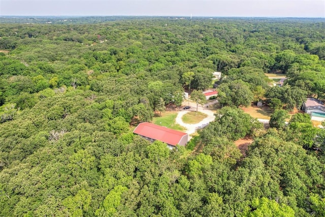 4575 Hidden Path, Kingston, OK 73439 - aerial view of property and surrounding area featuring a heavily wooded area