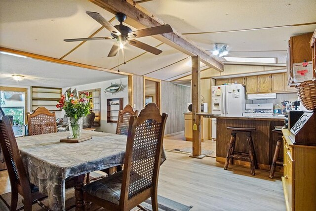 114166 S 4209th Rd, Eufaula, OK 74432 - dining area featuring light wood finished floors and ceiling fan