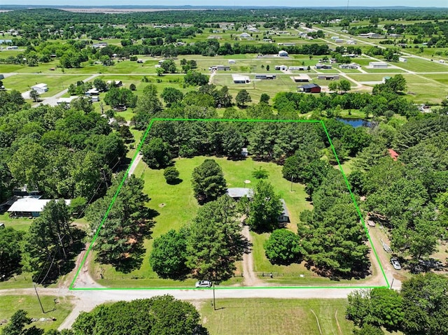 114166 S 4209th Rd, Eufaula, OK 74432 - aerial overview of property's location with property boundaries highlighted and a nearby body of water