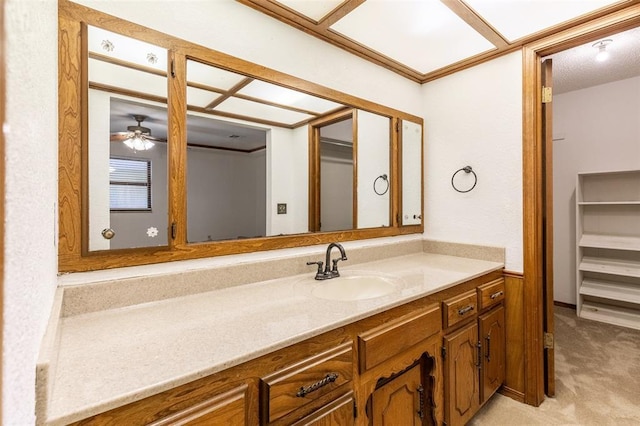 2613 SW 95th St, Oklahoma City, OK 73159 - bathroom featuring vanity and a ceiling fan