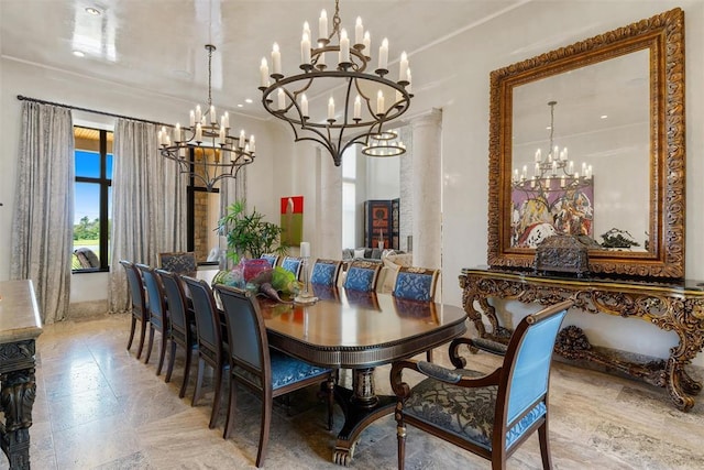 4400 NW 150th St, Oklahoma City, OK 73134 - dining room with a chandelier and recessed lighting