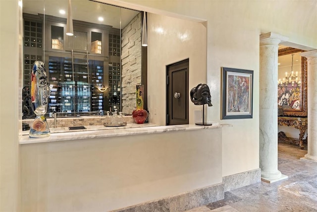 4400 NW 150th St, Oklahoma City, OK 73134 - indoor bar with ornate columns and marble tiled floors