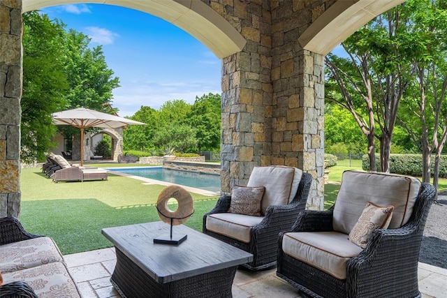4400 NW 150th St, Oklahoma City, OK 73134 - view of patio / terrace featuring an outdoor pool