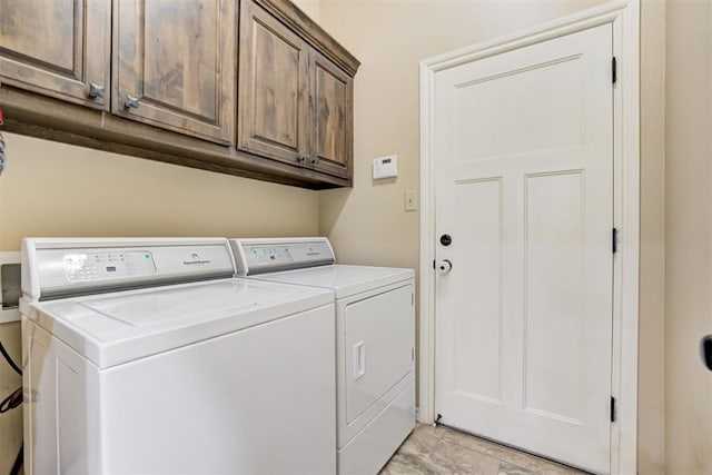 12360 Hidden Run Rd, Guthrie, OK 73044 - laundry area featuring washing machine and clothes dryer and cabinet space